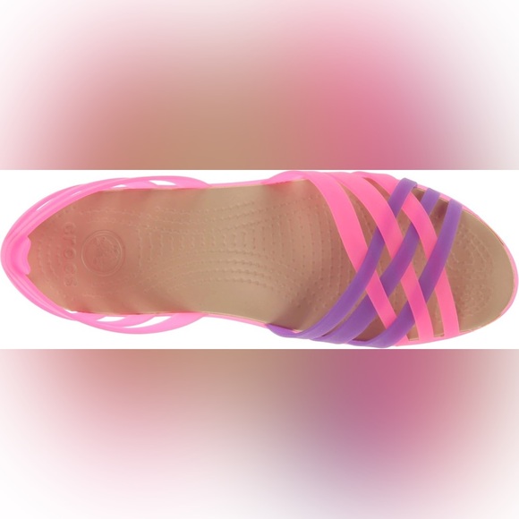 CROCS Pink & Purple Isabella Huarache Sandals - Picture 4 of 5